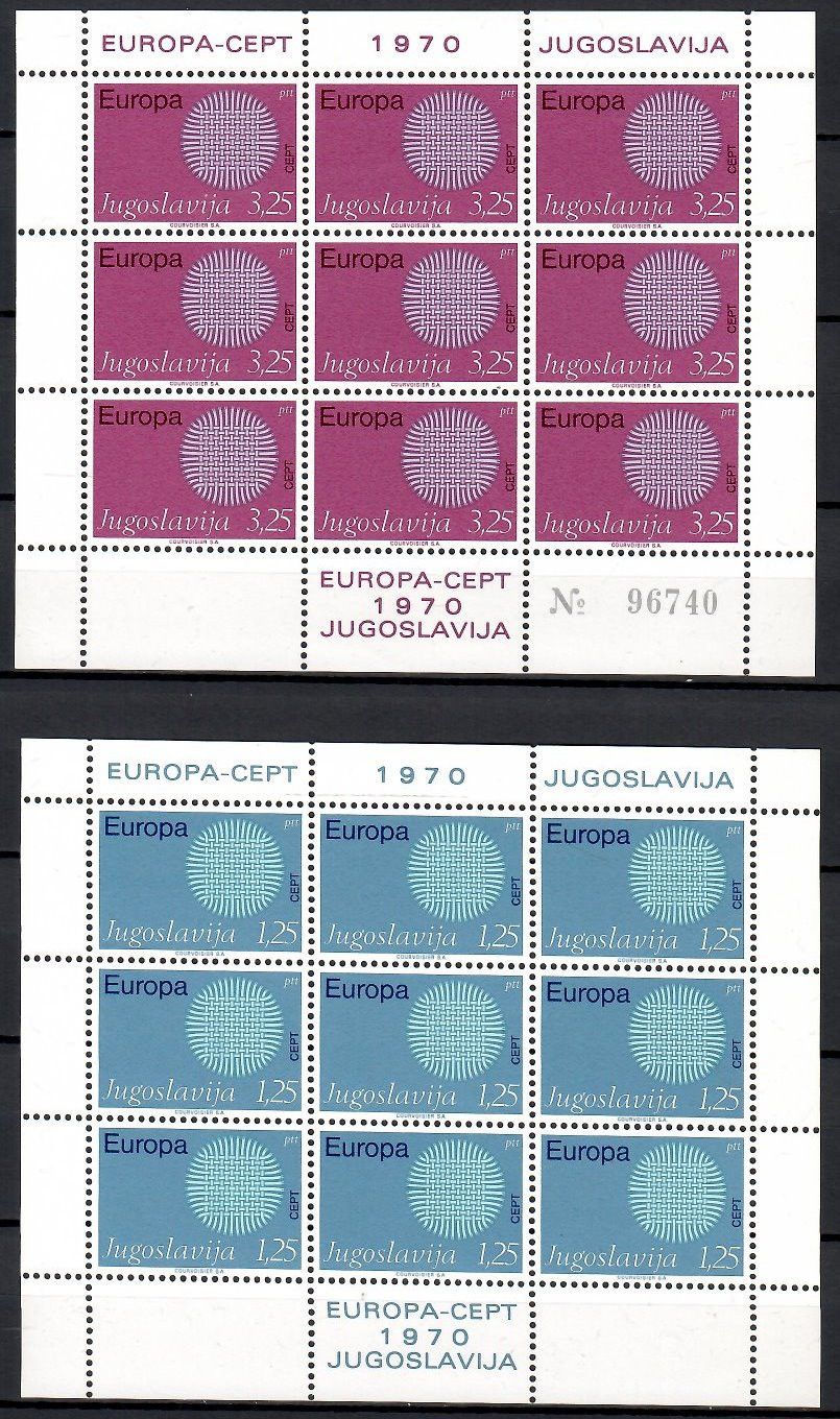 Znaczek Jugosławia 1970 Mi ark 1379-1380 Czyste **