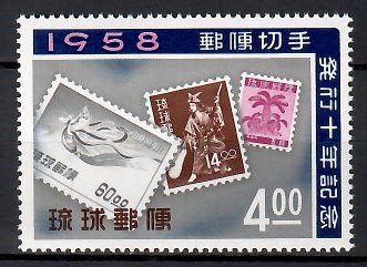 Znaczek Riukiu 1958 Mi 57 Czyste **