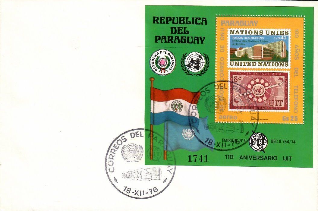 Znaczek Paragwaj 1976 Mi bl 291 FDC