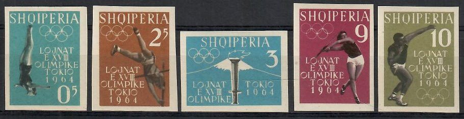 Znaczek Albania 1962 Mi 657-661B Czyste **