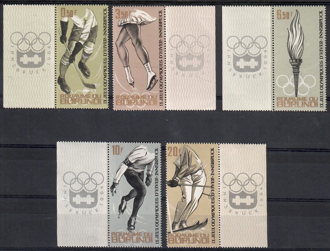 Znaczek Burundi 1964 Mi 80-84 Czyste **
