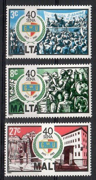 Znaczek Malta 1983 Mi 690-692 Czyste **