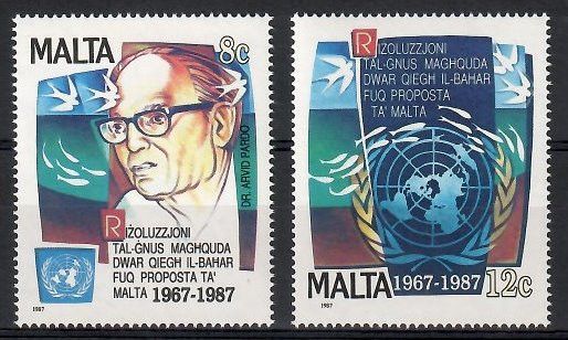 Znaczek Malta 1987 Mi 782-783 Czyste **
