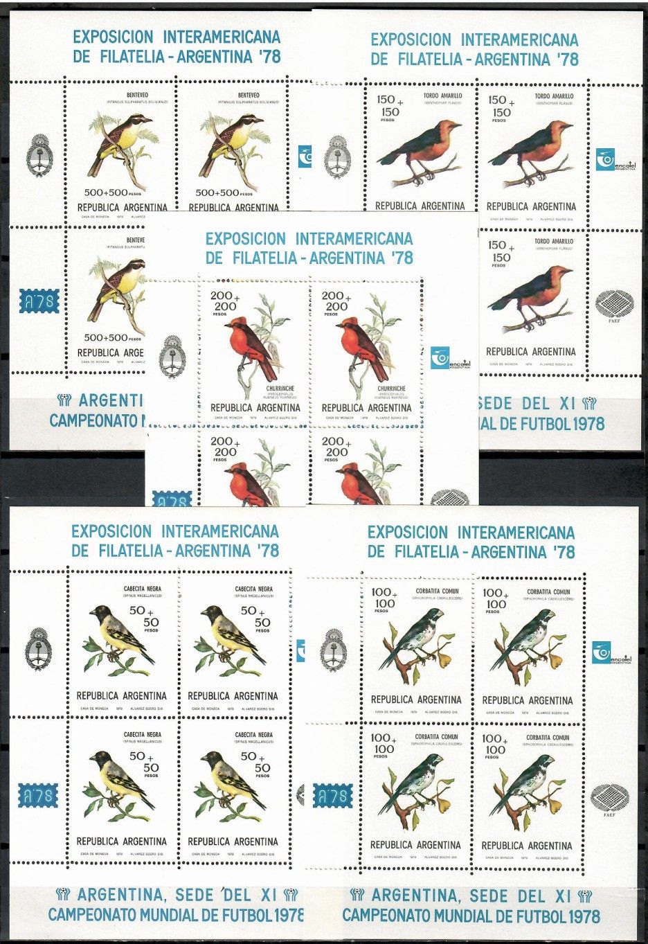 Znaczek Argentyna 1978 Mi ark 1347-1351 Czyste **