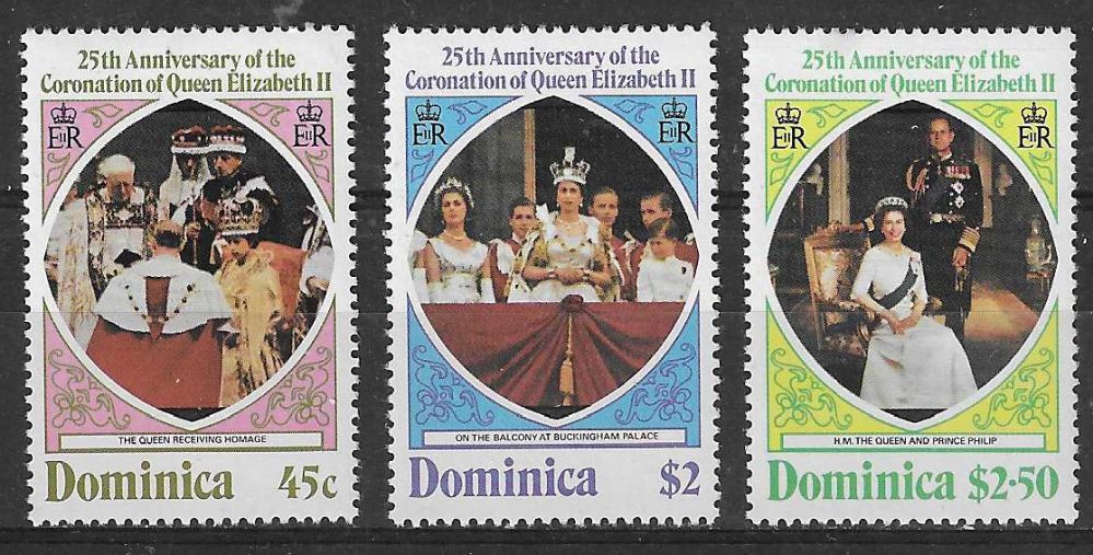 Znaczek Dominika 1978 Mi 577-579A Czyste **