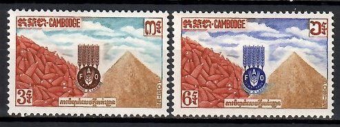 Znaczek Kambodża 1963 Mi 149-150 Czyste **