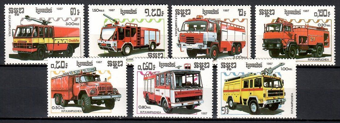 Znaczek Kambodża 1987 Mi 901-907 Czyste **