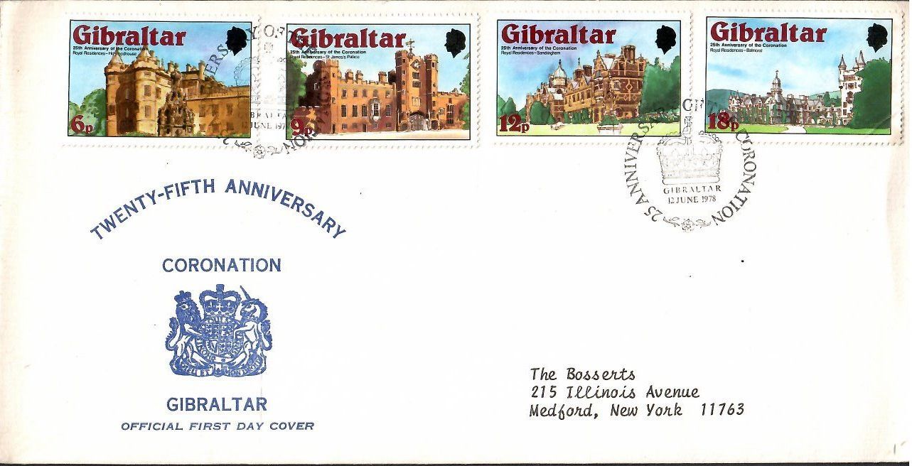 Znaczek Gibraltar 1978 Mi 373-376 FDC