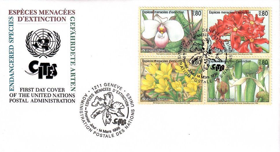 Znaczek Narody Zjednoczone Genewa 1996 Mi 288-291 FDC