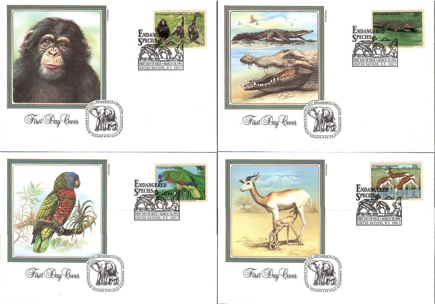 Znaczek Narody Zjednoczone Nowy Jork 1994 Mi 663-666 FDC