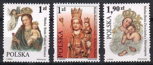 Znaczek Polska 2001 Mi 3904-3906 Fi 3755-3757 Czyste **