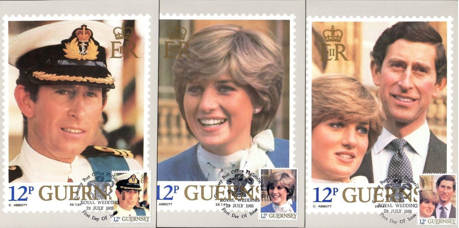 Znaczek Guernsey 1981 Mi 228-230 Karta Max