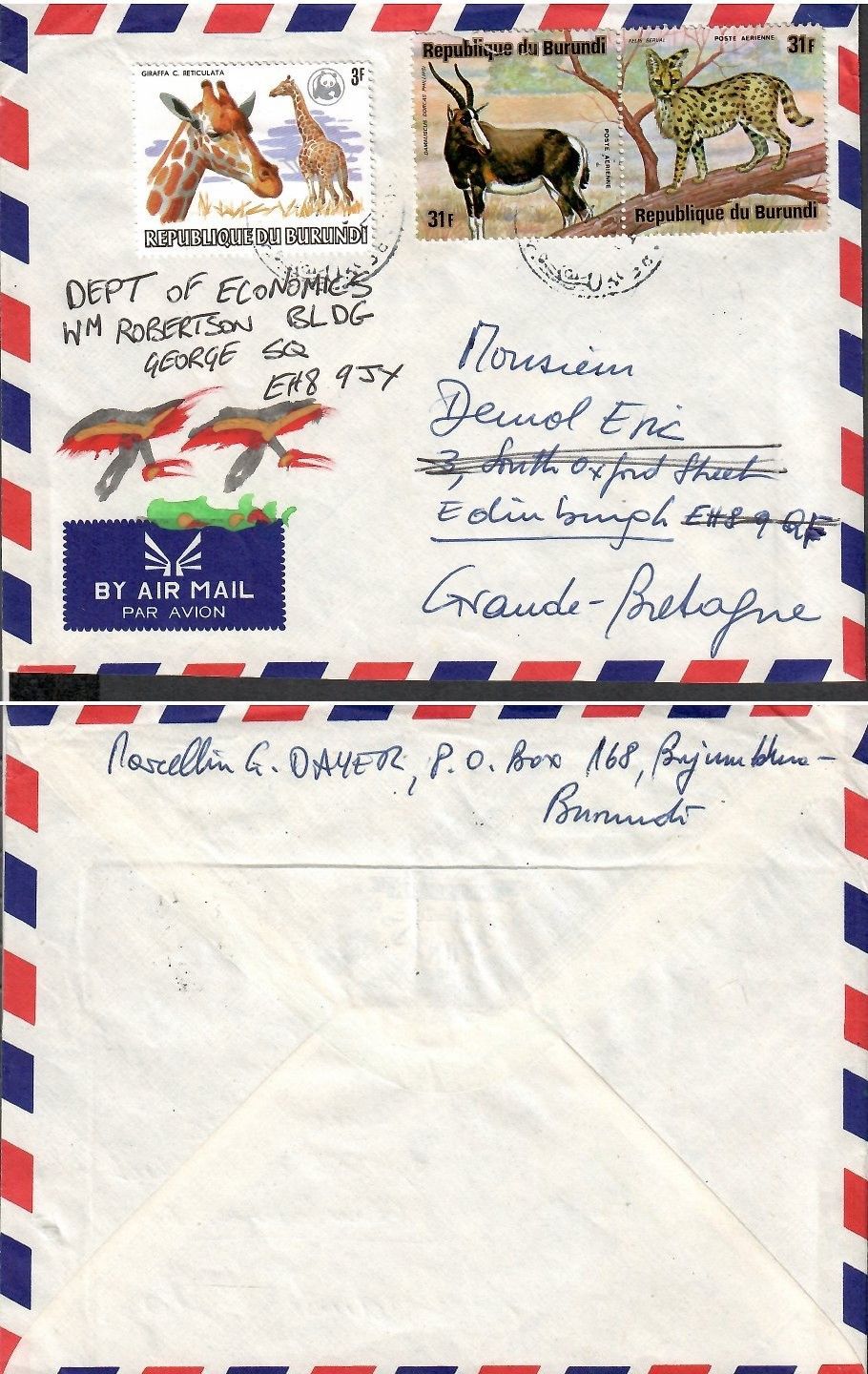 Znaczek Burundi 1983 Mi list 1597+1195-1196 Stemplowane