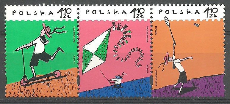 Znaczek Polska 2002 Fi 3825-3827 Czyste **