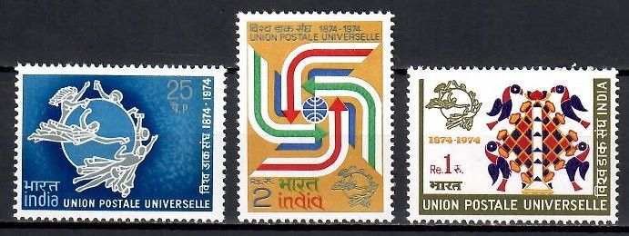 Znaczek Indie 1974 Mi 603-605 Czyste **