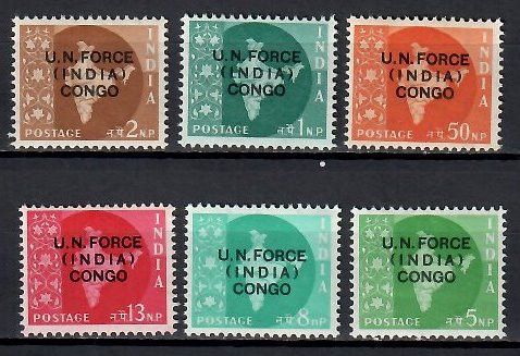Znaczek Indie 1962 Mi 1-6 Czyste **