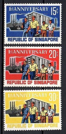 Znaczek Singapur 1966 Mi 74-76 Czyste **