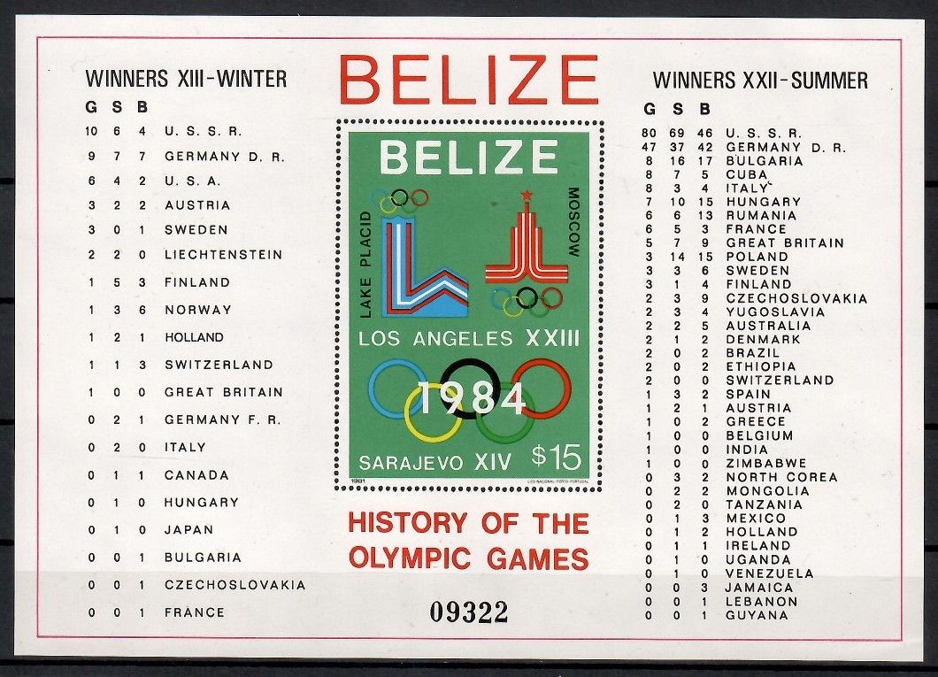 Znaczek Belize 1981 Mi bl 37a Czyste **