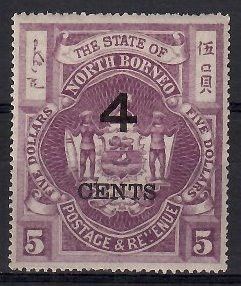 Znaczek Borneo Północne 1899 Mi 90 Z podlepką *