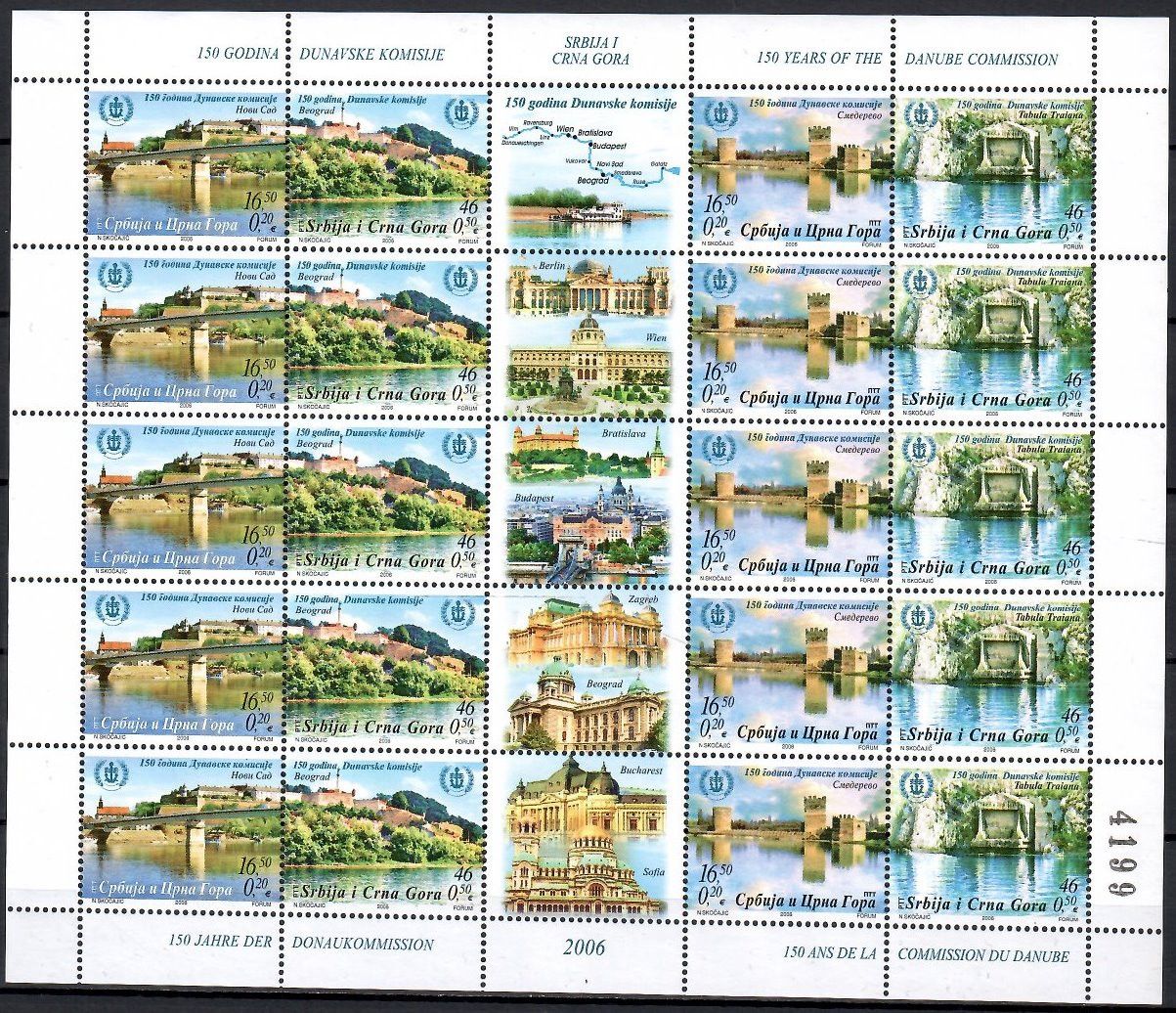 Znaczek Serbia i Czarnogóra 2006 Mi ark 3317-3320 Czyste **