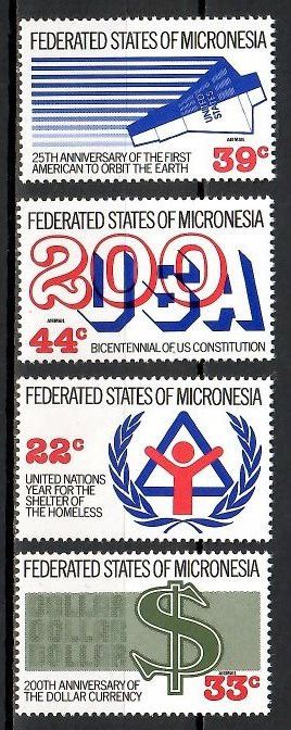 Znaczek Mikronezja 1987 Mi 68-71 Czyste **