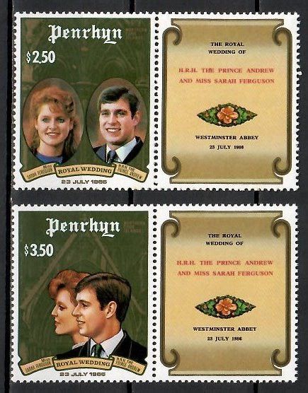 Znaczek Penrhyn 1986 Mi 448-449 Czyste **