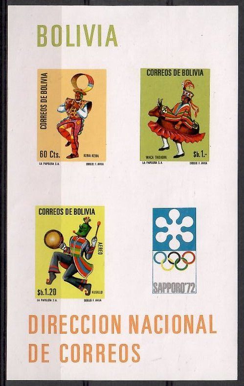 Znaczek Boliwia 1972 Mi bl 33 Czyste **