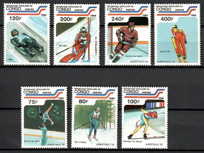 Znaczek Kongo 1989 Mi 1162-1168 Czyste **