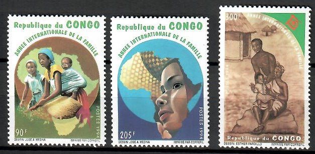 Znaczek Kongo 1994 Mi 1431-1433 Czyste **
