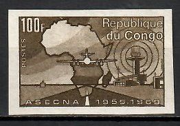 Znaczek Kongo 1969 Mi 198B Czyste **