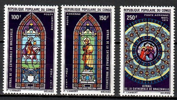 Znaczek Kongo 1970 Mi 269-271 Czyste **