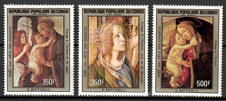 Znaczek Kongo 1984 Mi 936-938 Czyste **
