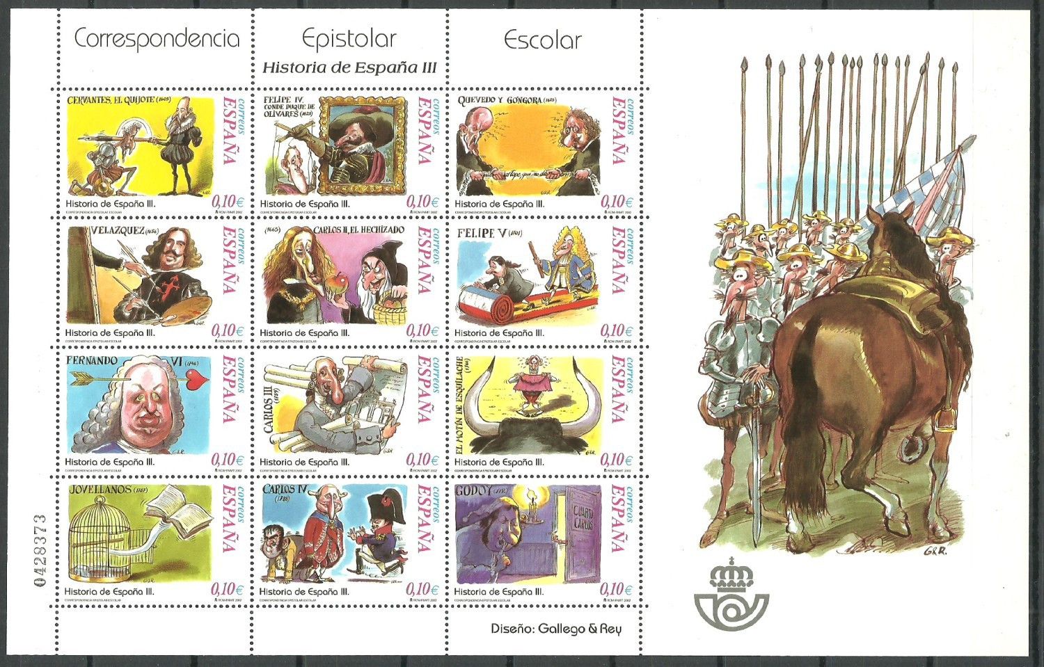 Znaczek Hiszpania 2002 Mi ark 3760-3771 Czyste **