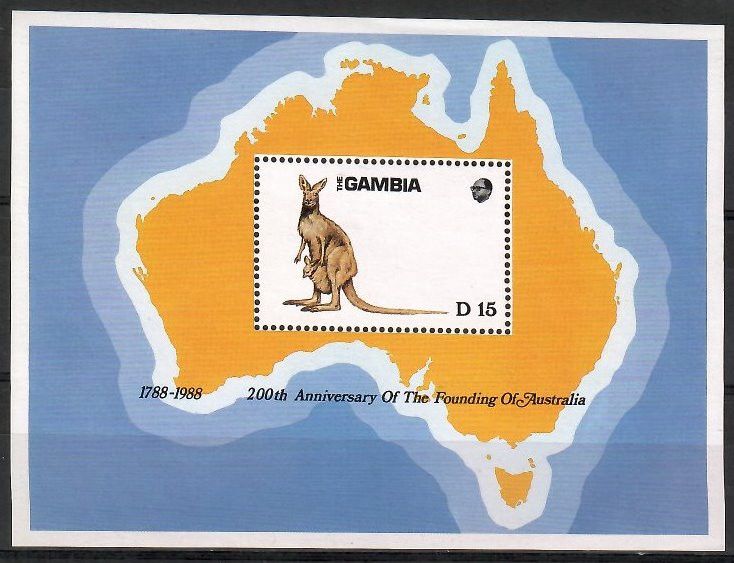 Znaczek Gambia 1988 Mi bl 48 Czyste **