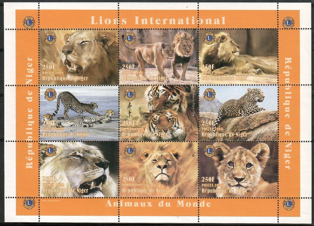 Znaczek Niger 1998 Mi ark 1395-1403 Czyste **