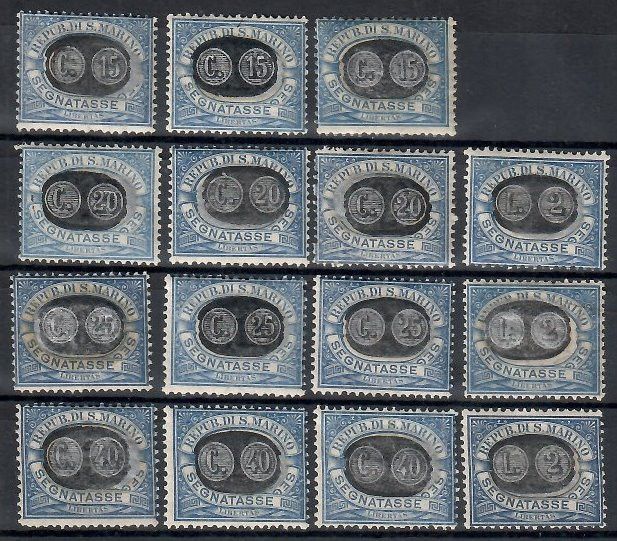 Znaczek San Marino 1931 Mi por32-46 Z podlepką *