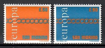 Znaczek San Marino 1971 Mi 975-976 Czyste **
