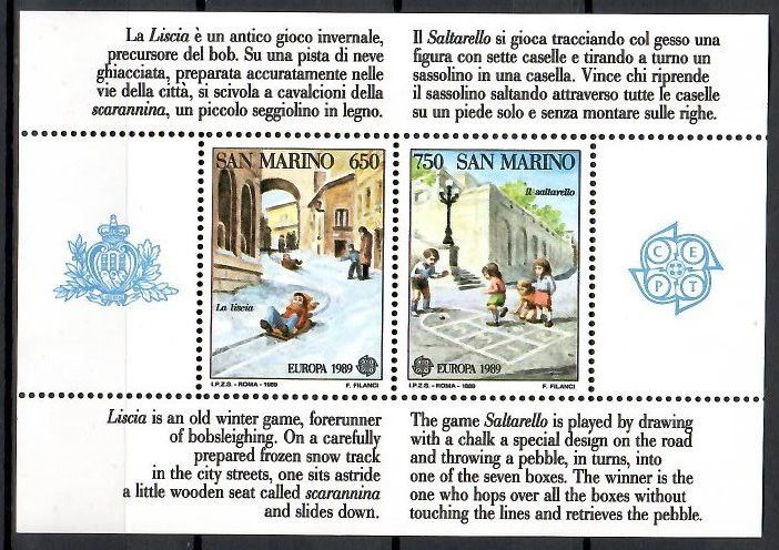 Znaczek San Marino 1989 Mi bl 12 Czyste **
