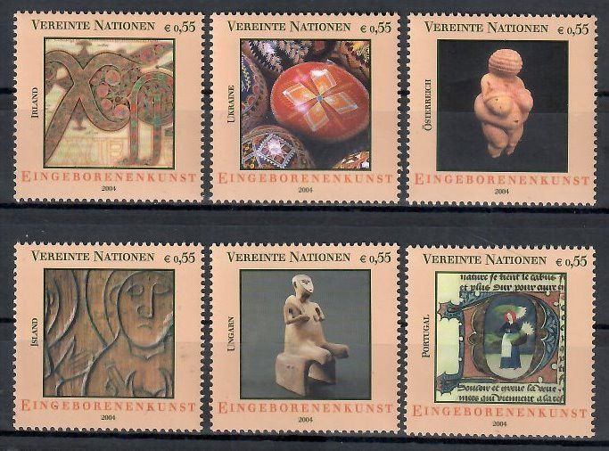 Znaczek Narody Zjednoczone Wiedeń 2004 Mi 411-416 Czyste **