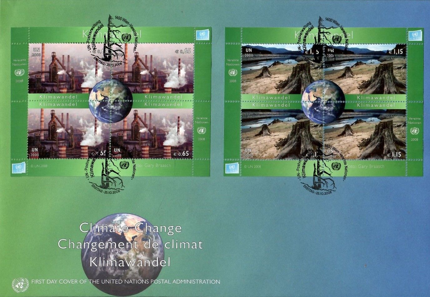 Znaczek Narody Zjednoczone Wiedeń 2008 Mi bl 23-24 FDC