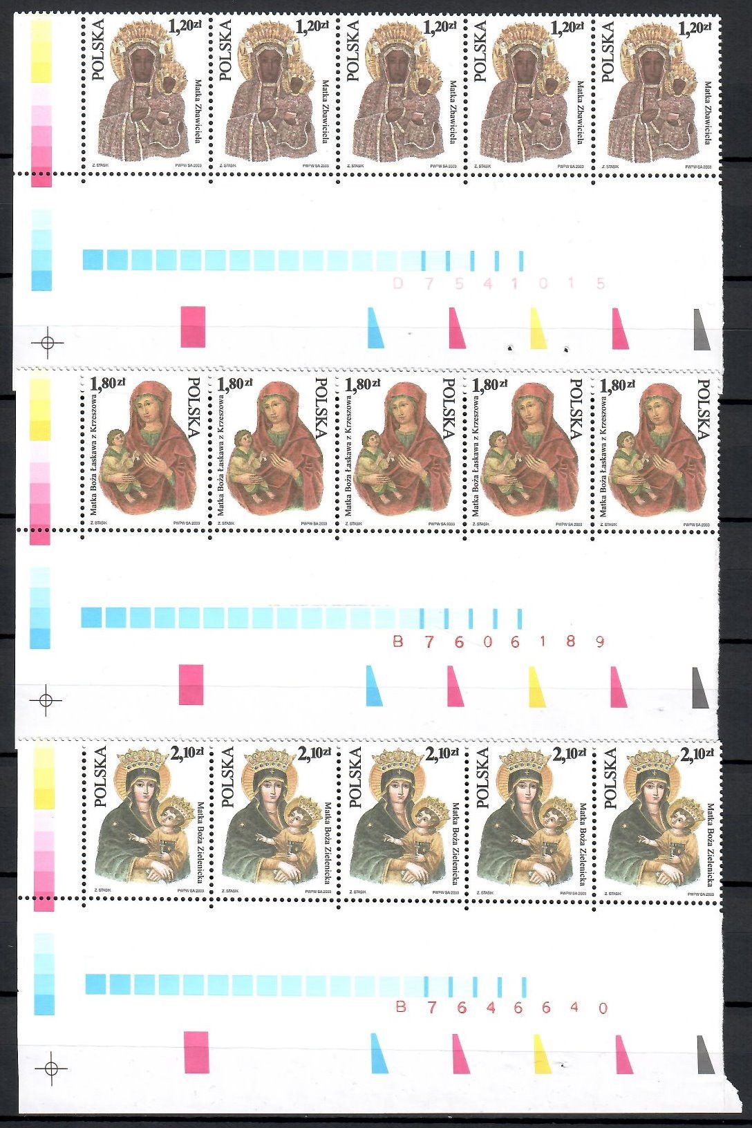 Znaczek Polska 2019 Mi 4070-4072 Fi 3920-3922 Czyste **