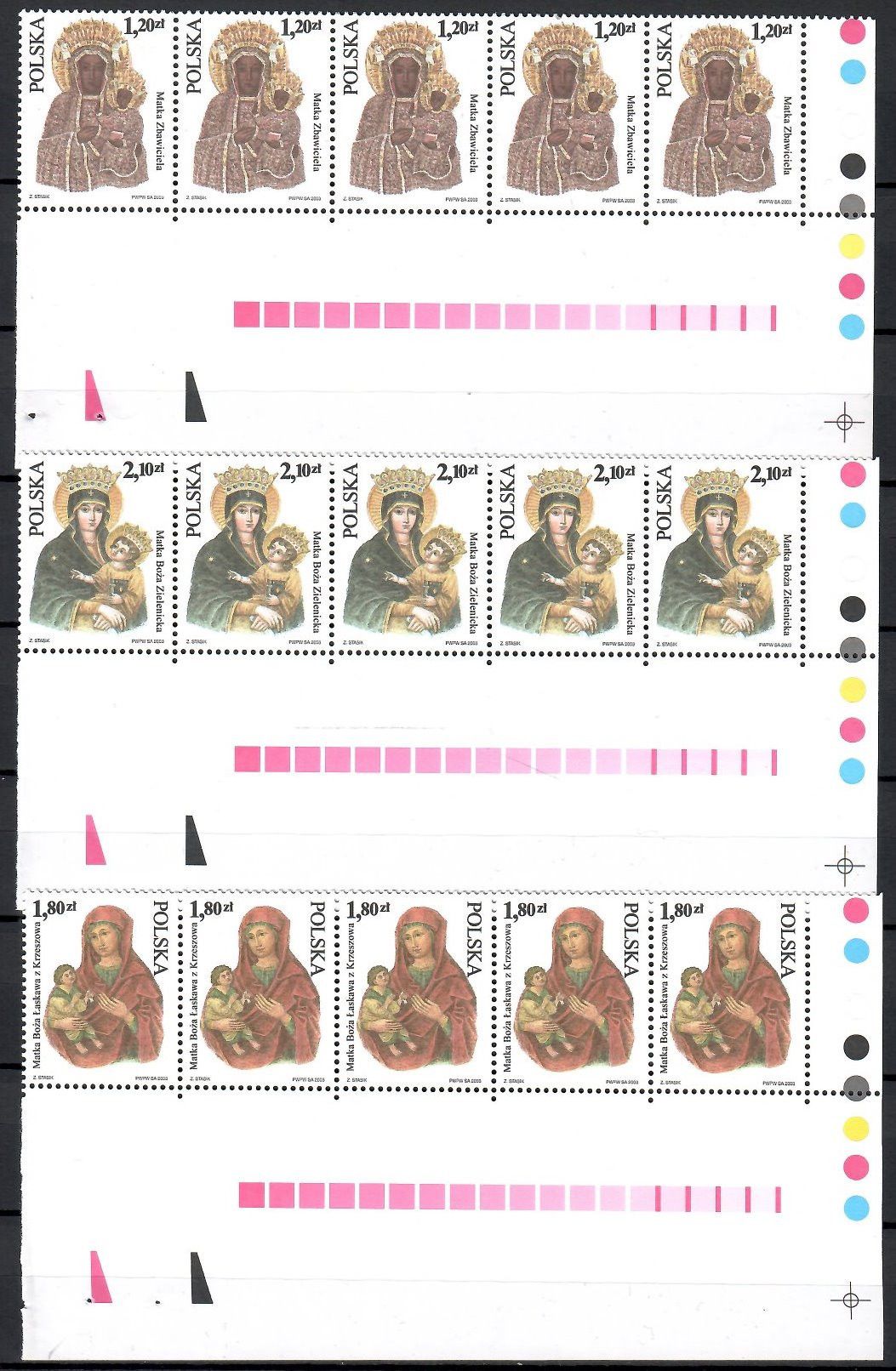 Znaczek Polska 2019 Mi 4070-4072 Fi 3920-3922 Czyste **