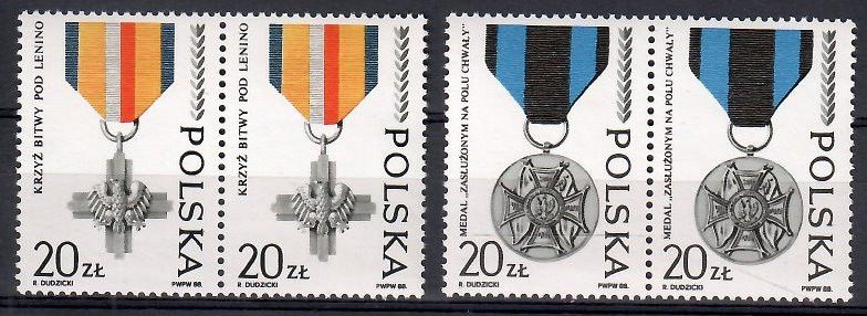 Znaczek Polska 1988 Mi 3165-3166 Fi 3017-3018 Czyste **