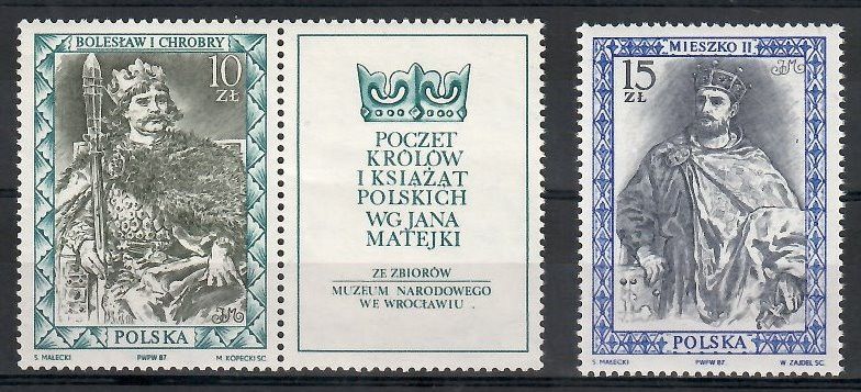 Znaczek Polska 1987 Mi zf 3031-3032 Fi zf 2983-2984 Czyste **