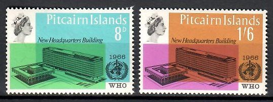 Znaczek Pitcairn 1966 Mi 62-63 Z podlepką *