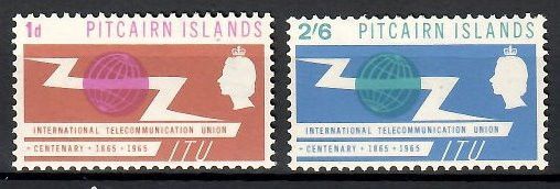 Znaczek Pitcairn 1965 Mi 52-53 Czyste **