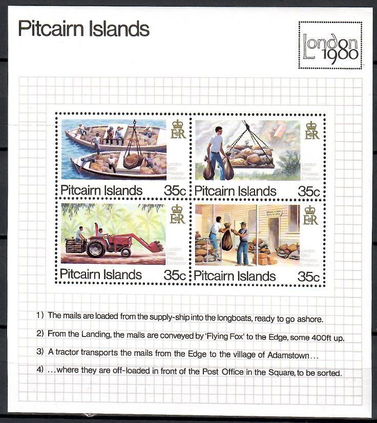 Znaczek Pitcairn 1980 Mi bl 6 Czyste **