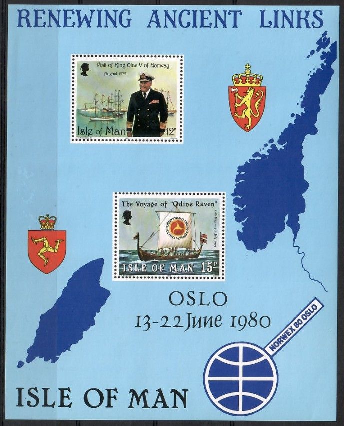 Znaczek Wyspa Man 1980 Mi bl 4 Czyste **