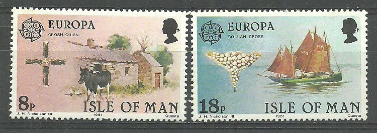 Znaczek Wyspa Man 1981 Mi 187-188 Czyste **