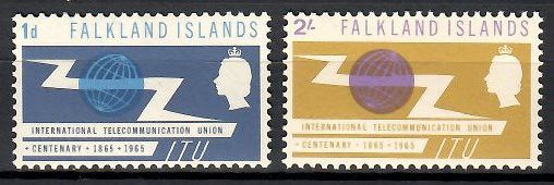 Znaczek Falklandy 1965 Mi 149-150 Czyste **